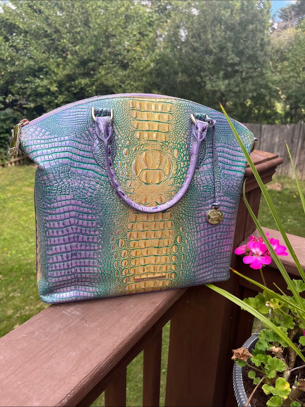 NWT Brahmin large Duxbury satchel Viola Ombré Mini Melbourne